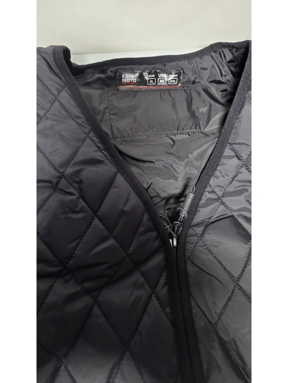 KEMI MOTO Men's Heated Vest Sz XL Black Lightweight Machine Washable Rechargeabl